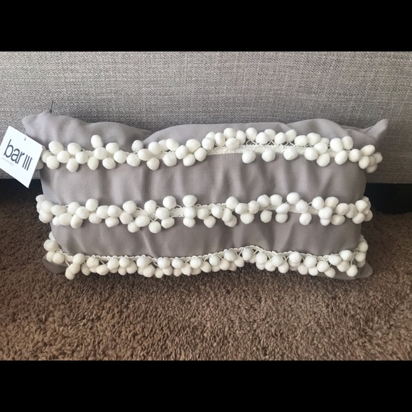 Pillow set embroidered + pom pom stripe - Picture 2 of 6